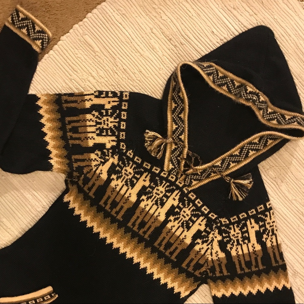 Artesania “Edm” Alpaca Black & Tan/Brown/Cream EUC - Picture 2 of 8